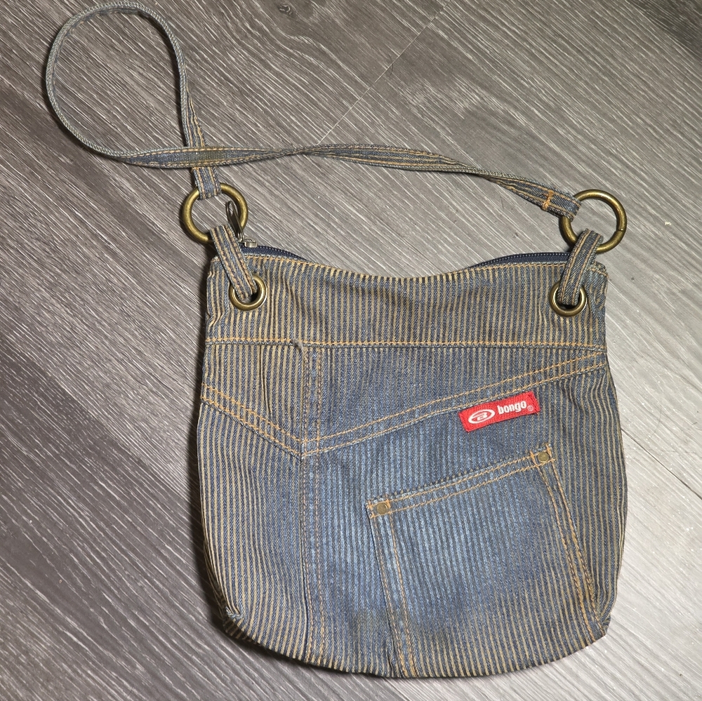 Vintage Bongo Blue Denim Retro Shoulder Purse/Bag Jeans Washable Y2K